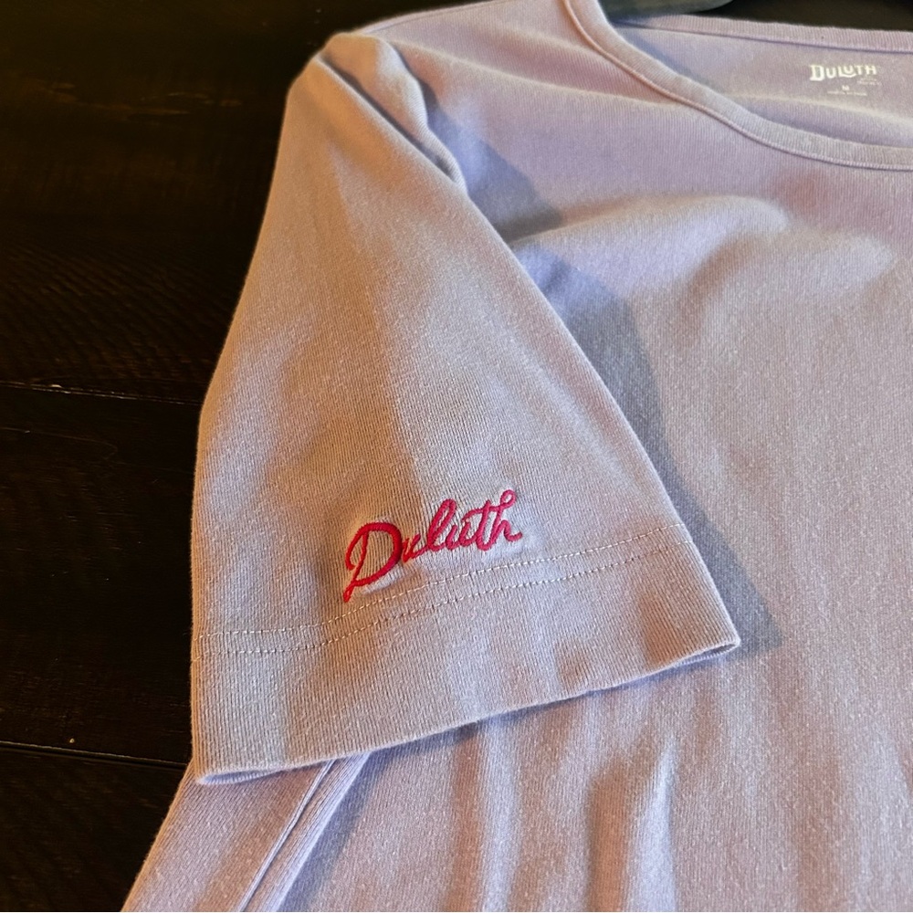 Duluth Lilac Short Sleeve Tee with Embroidered Veggie Detail - Picture 4 of 7